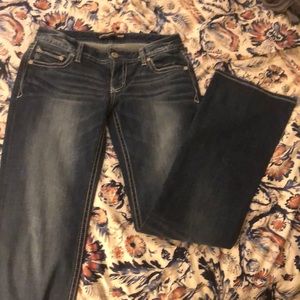 Express jeans. Stella low rise, boot cut. Size 8L.